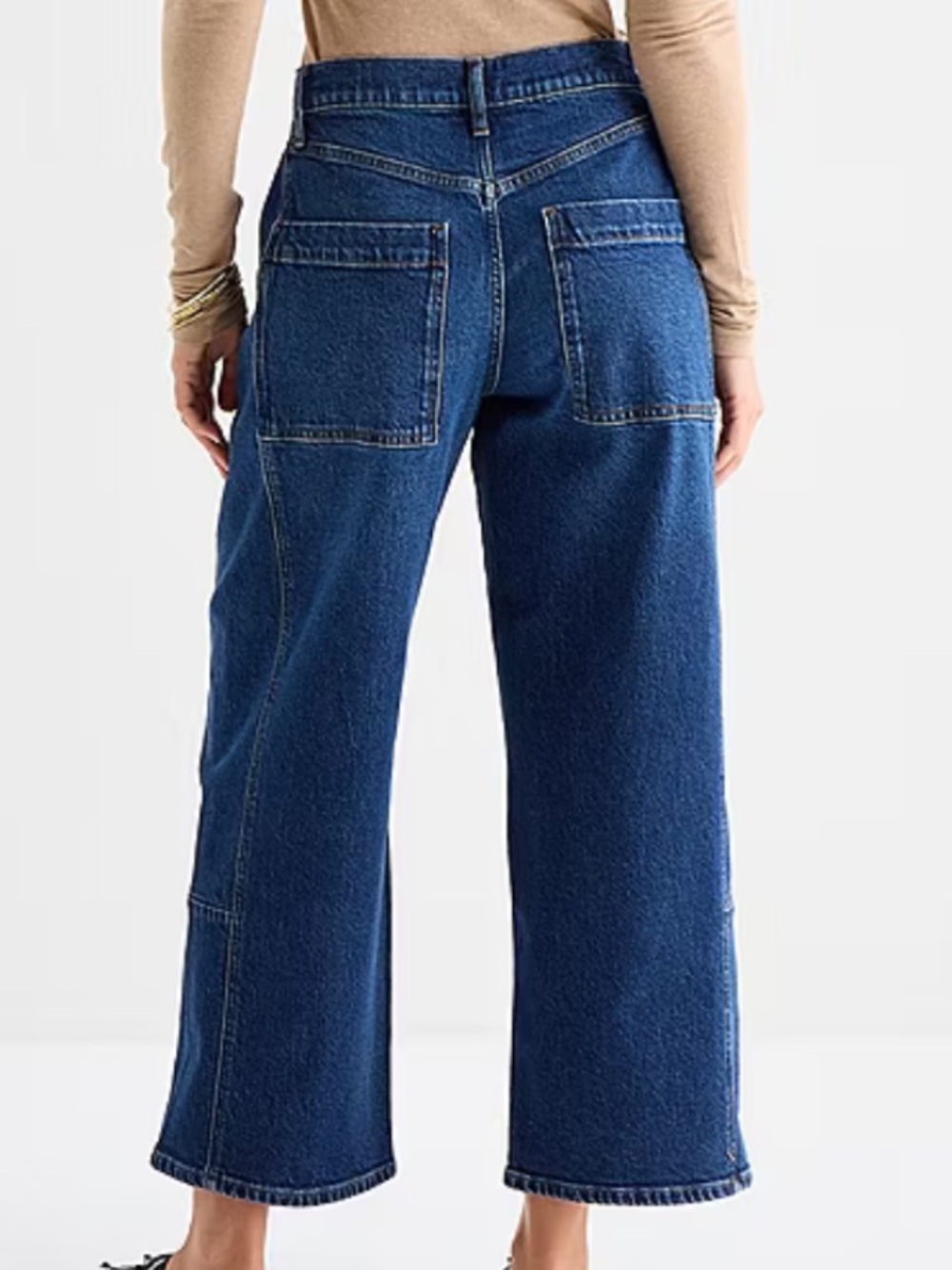 a.n.a Woman Plus Sz 20W Blue Dark Wash Denim Highest-Rise Barrel Jeans NWT - Picture 2 of 14